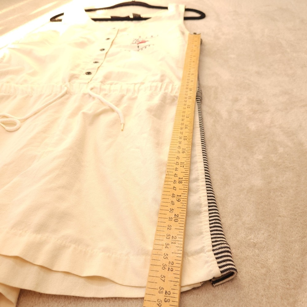 Vintage Gitano Romper L Nautical Marine Ship Compass 80s Cream Striped Retro 90s - Picture 7 of 13